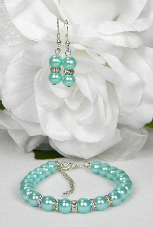 Glass Pearl Bracelet & Earring Set - Victoria's Treasure Chests