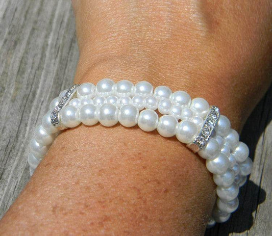 Three Strand Stretch Cuff Bracelet - Victoria's Treasure Chests