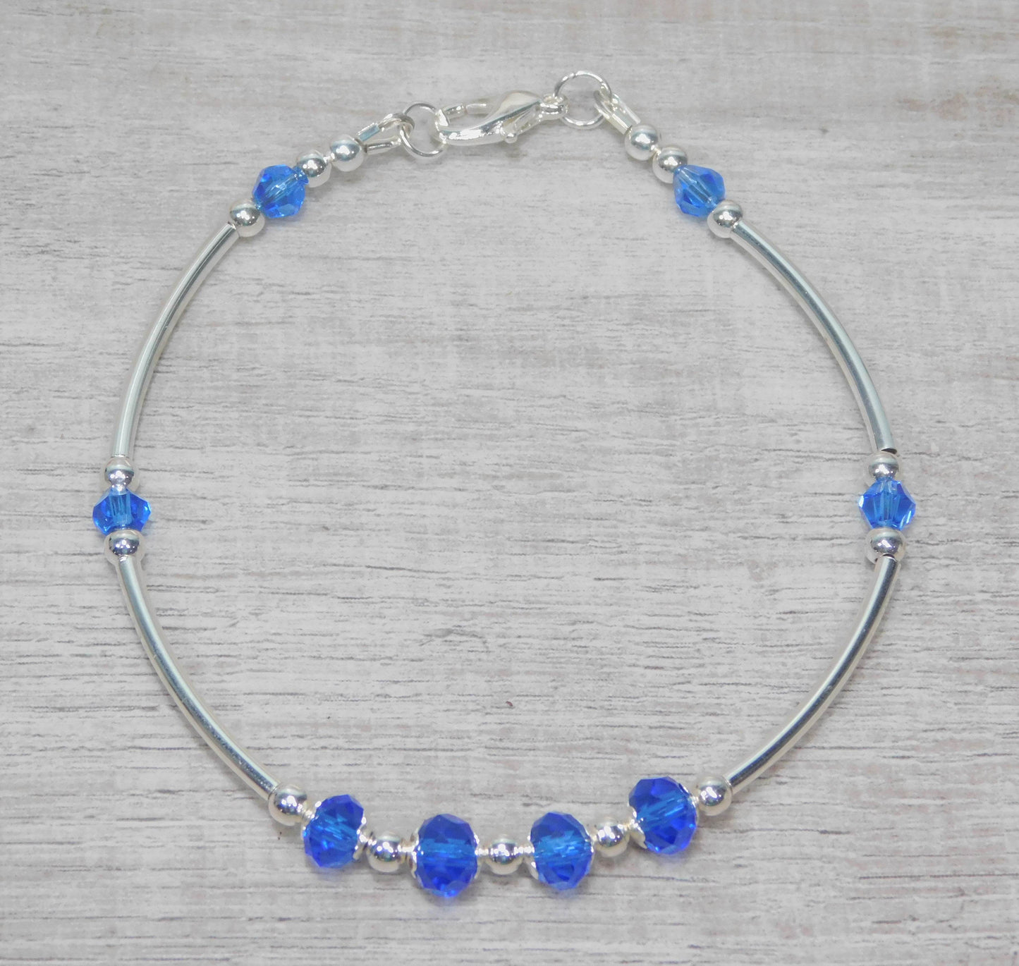 Royal Blue and Silver Plated Birthstone Bracelets - Victoria's Treasure Chests