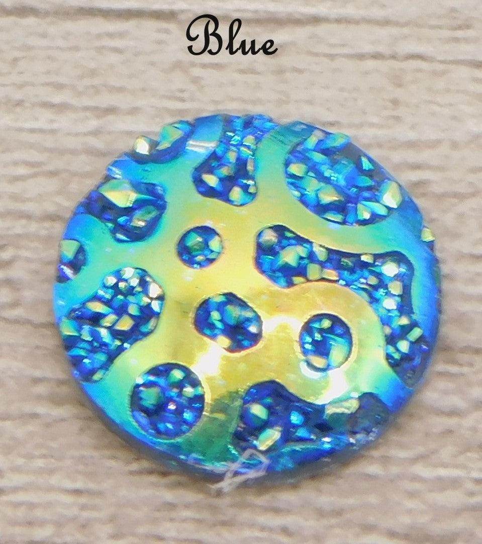 Double 12mm Round Swirl Resin Earrings - Victoria's Treasure Chests