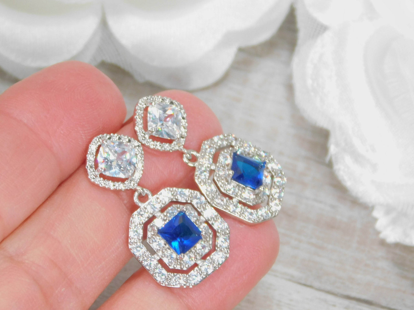 Cubic Zirconia Halo Earrings - Victoria's Treasure Chests