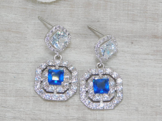 Cubic Zirconia Halo Earrings - Victoria's Treasure Chests