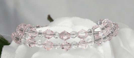 Pink/Clear Crystal Double Strand Bracelet - Victoria's Treasure Chests
