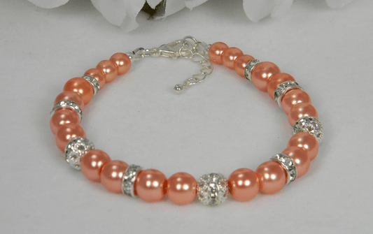 Single Coral Pearl Bracelet - Victoria's Treasure Chests