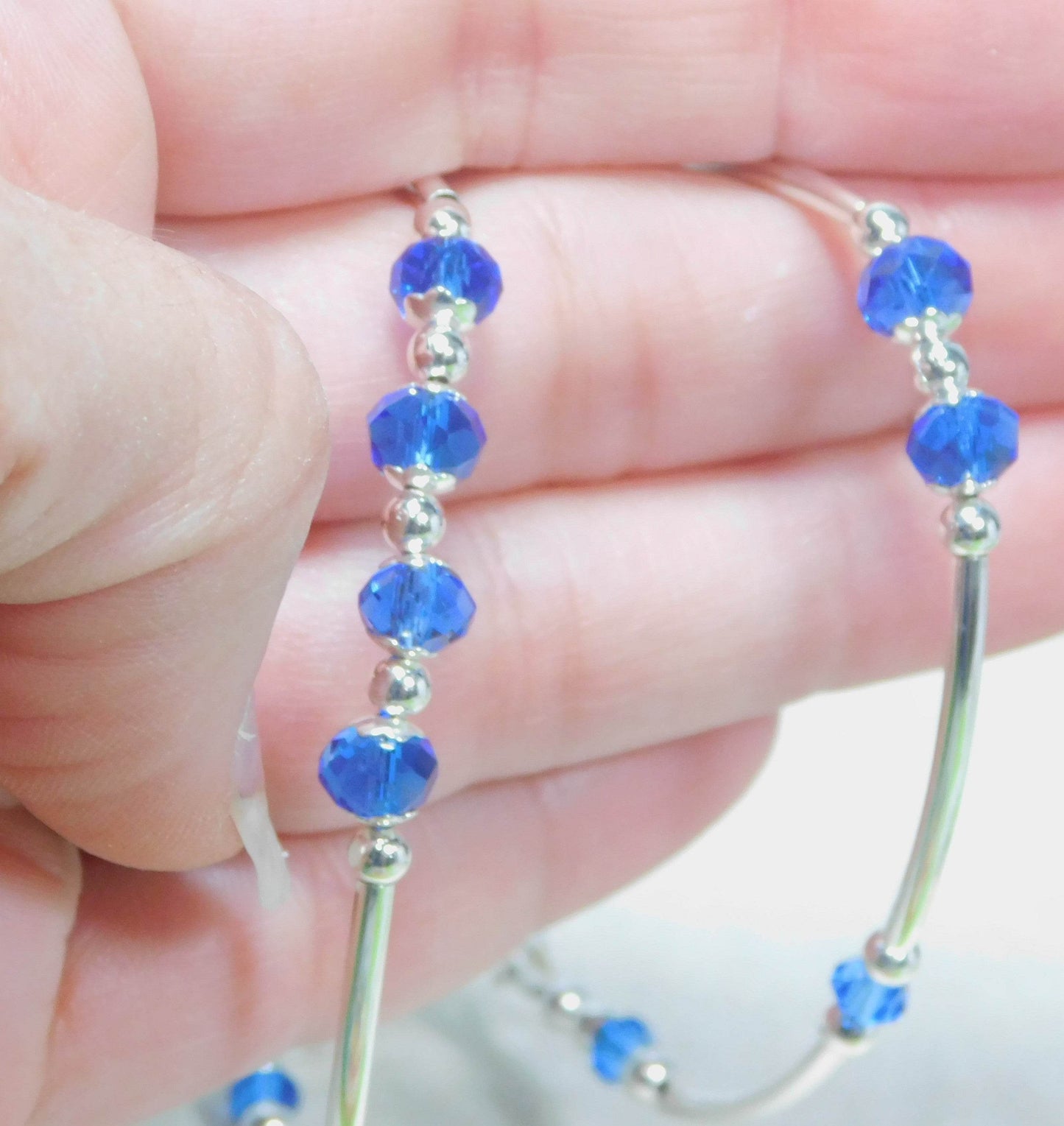 Royal Blue and Silver Plated Birthstone Bracelets - Victoria's Treasure Chests