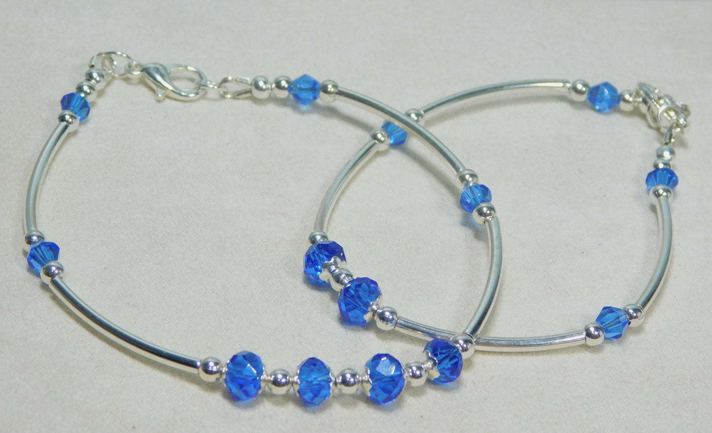 Royal Blue and Silver Plated Birthstone Bracelets - Victoria's Treasure Chests