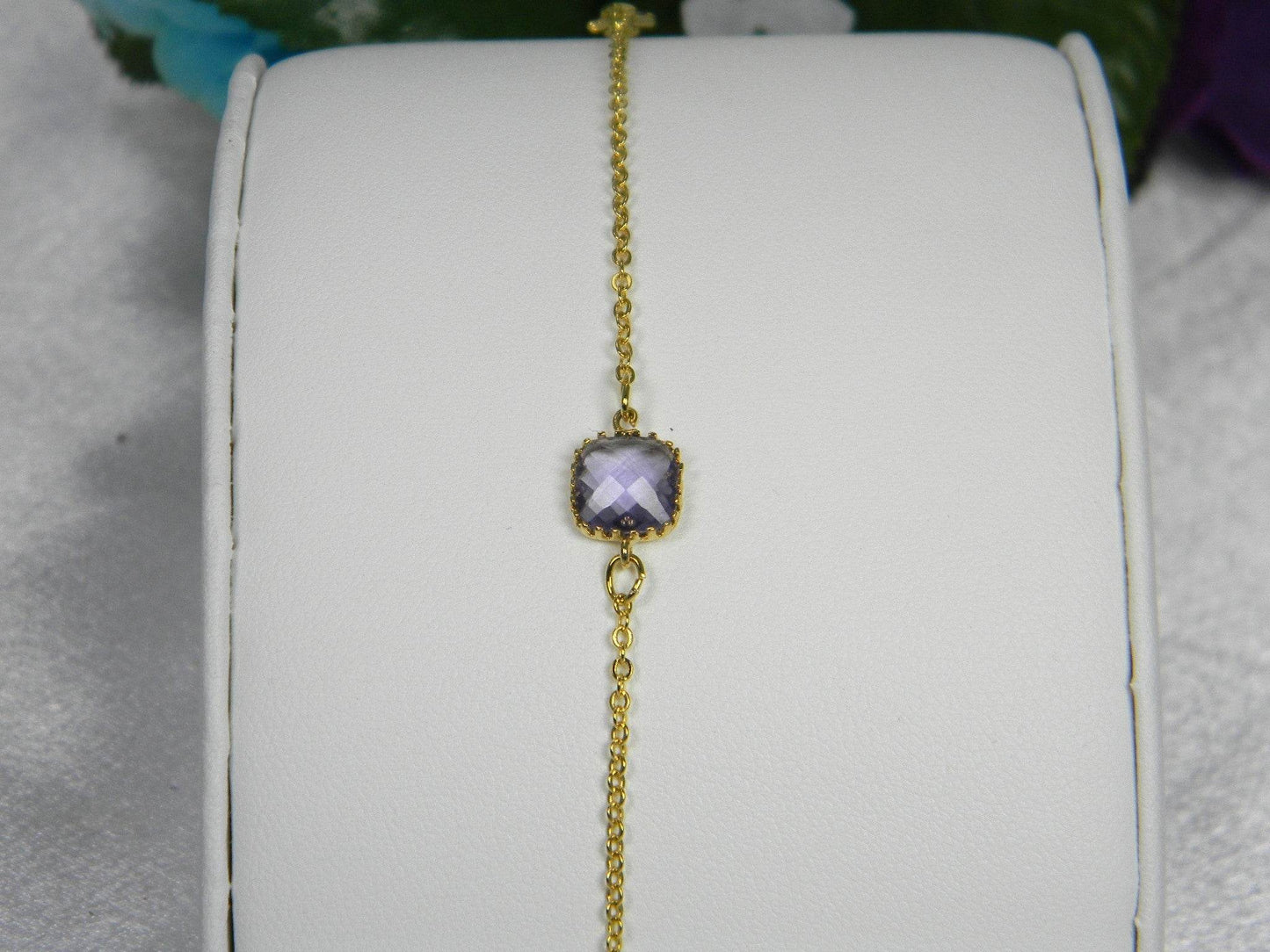 Dainty Tanzanite Glass Bracelet - Victoria's Treasure Chests