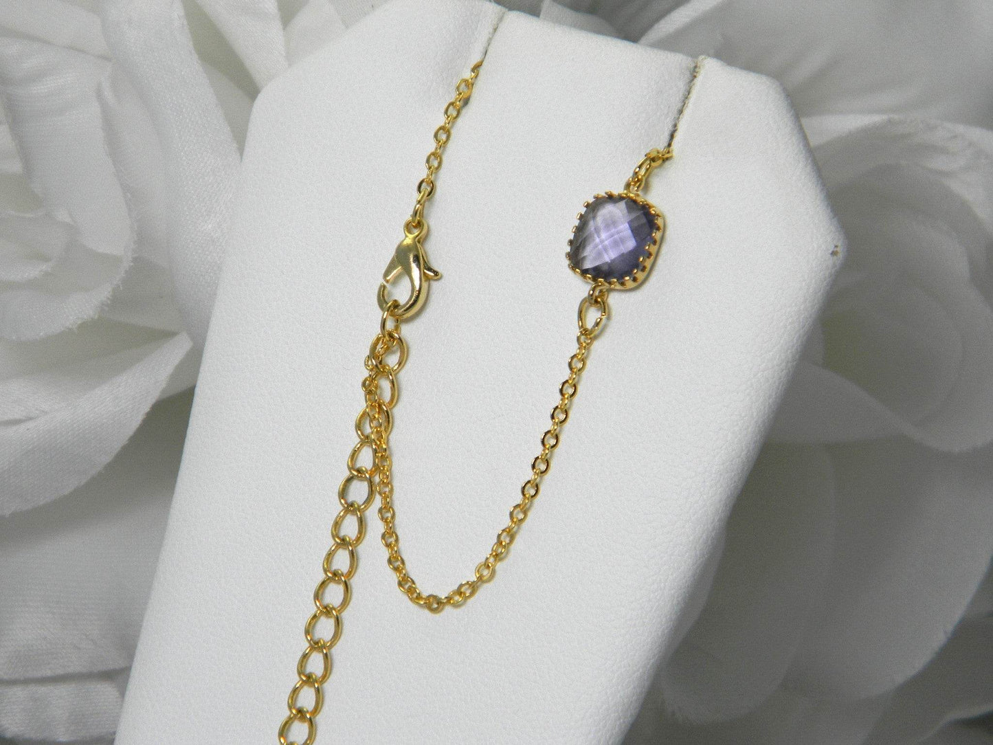 Dainty Tanzanite Glass Bracelet - Victoria's Treasure Chests