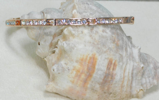 Rose Gold Bangle CZ Bracelet - Victoria's Treasure Chests