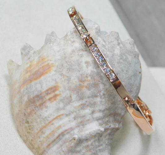 Rose Gold Bangle CZ Bracelet - Victoria's Treasure Chests