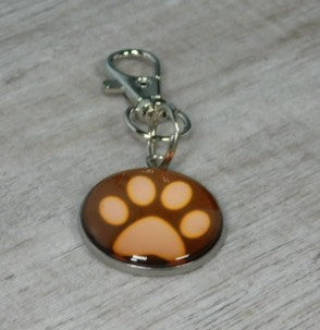 Dog or Cat Paw keychain on a swivel hook