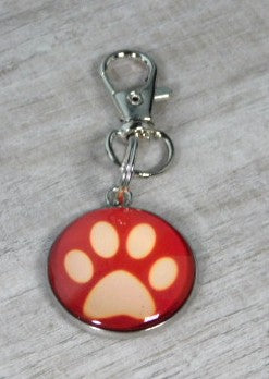 Dog or Cat Paw keychain on a swivel hook
