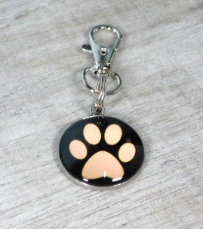 Dog or Cat Paw keychain on a swivel hook