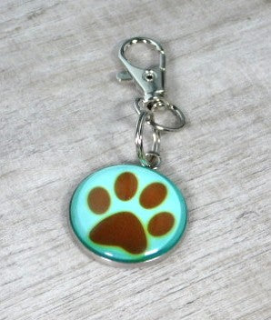 Dog or Cat Paw keychain on a swivel hook