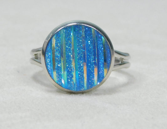 Iridescent Striped Statement Adjustable Ring - Victoria's Treasure Chests