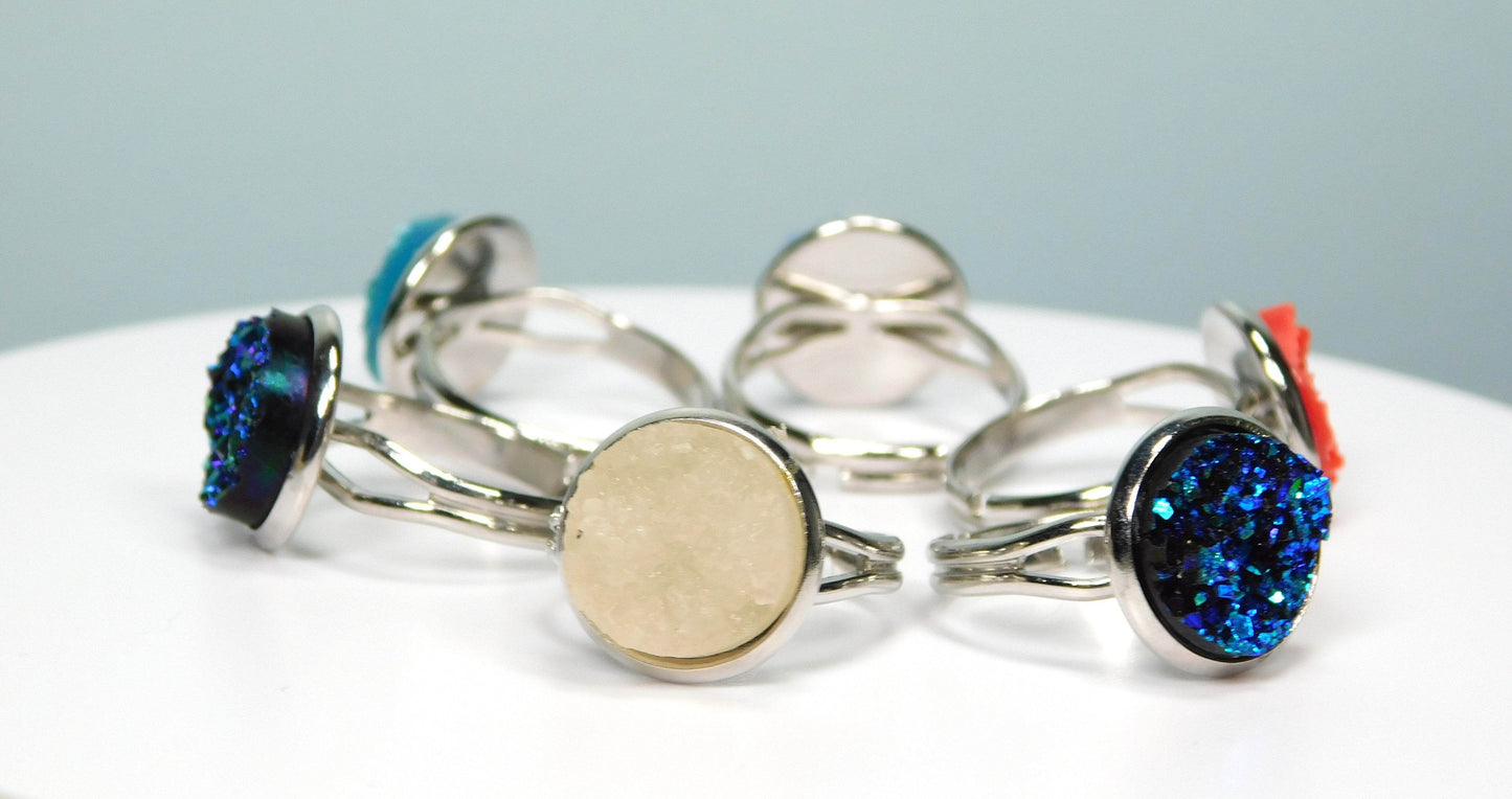 Faux Druzy Adjustable Rings - Victoria's Treasure Chests
