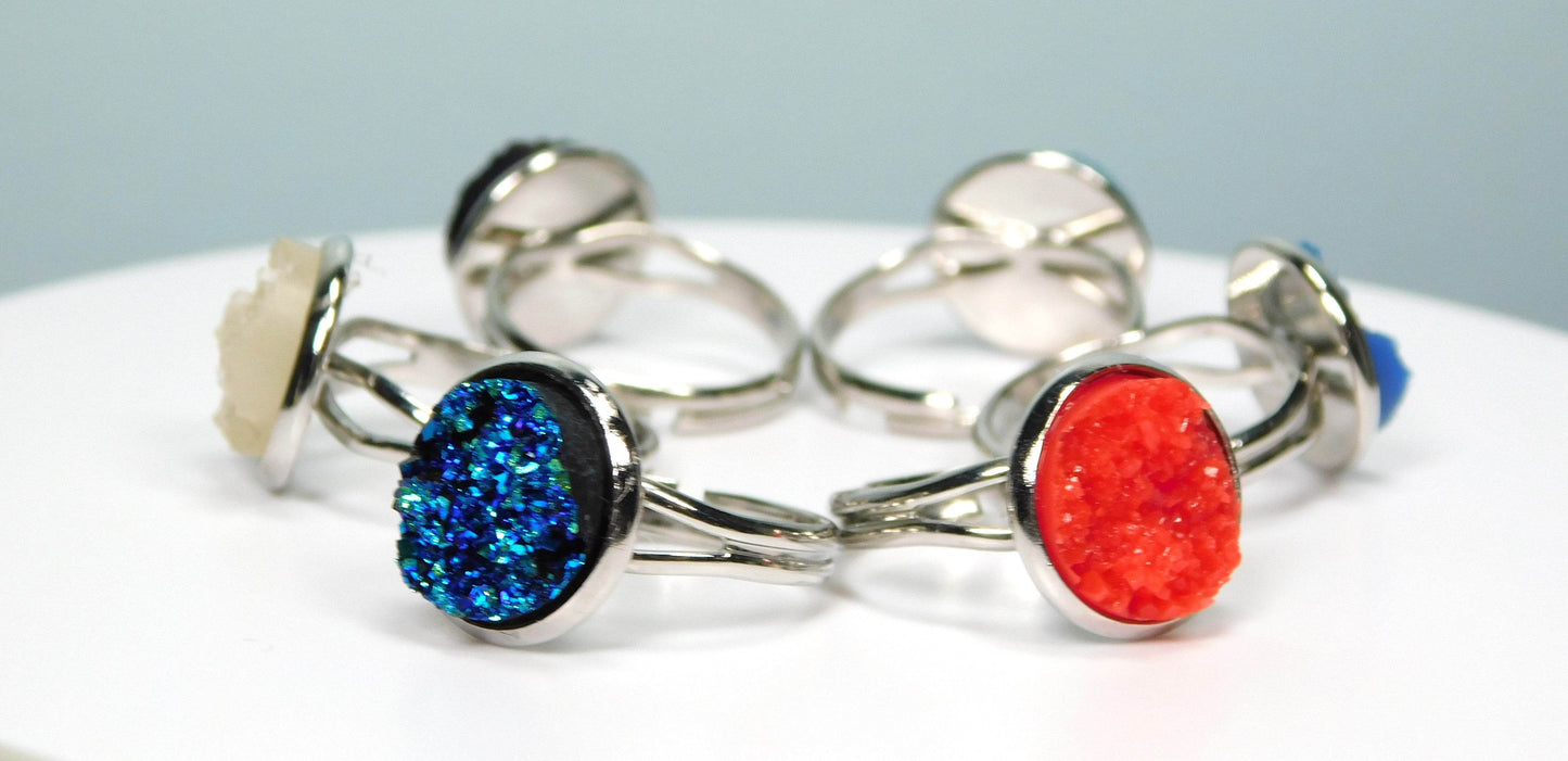 Faux Druzy Adjustable Rings - Victoria's Treasure Chests