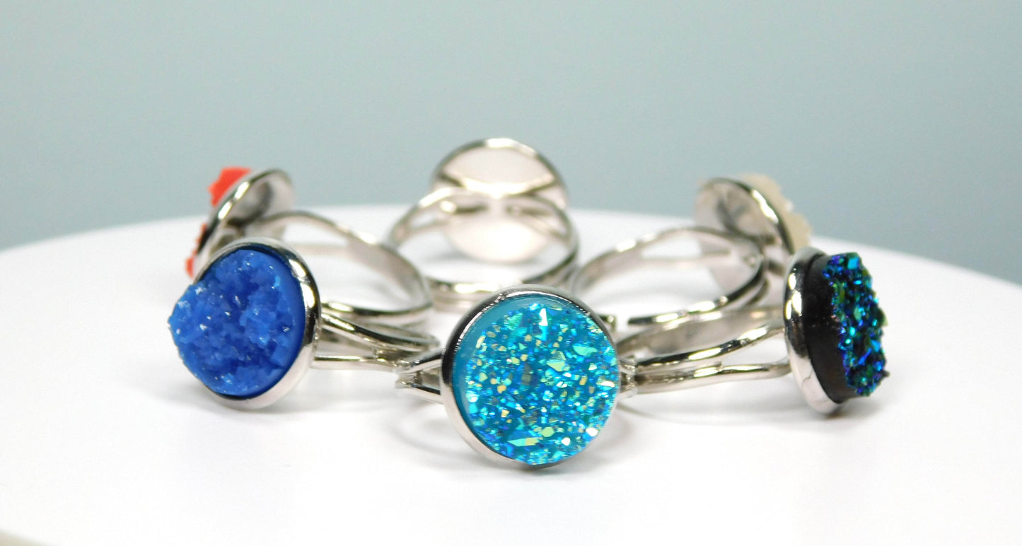 Faux Druzy Adjustable Rings - Victoria's Treasure Chests