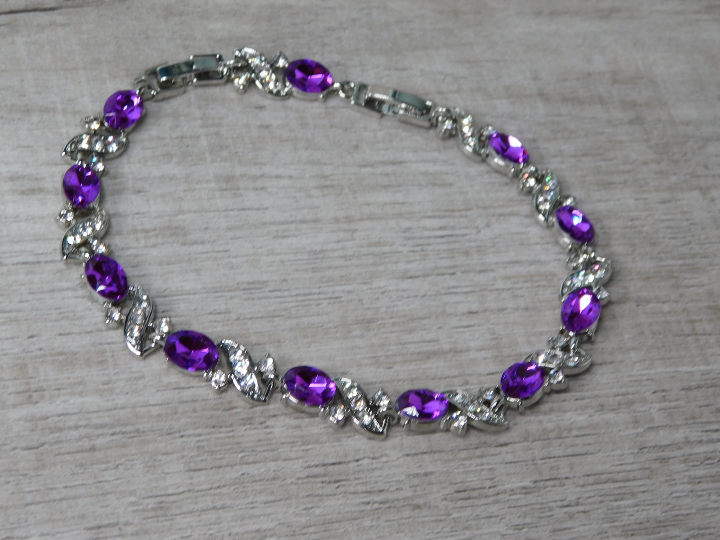 X & O Purple and Rhinestone Bracelet Gift
