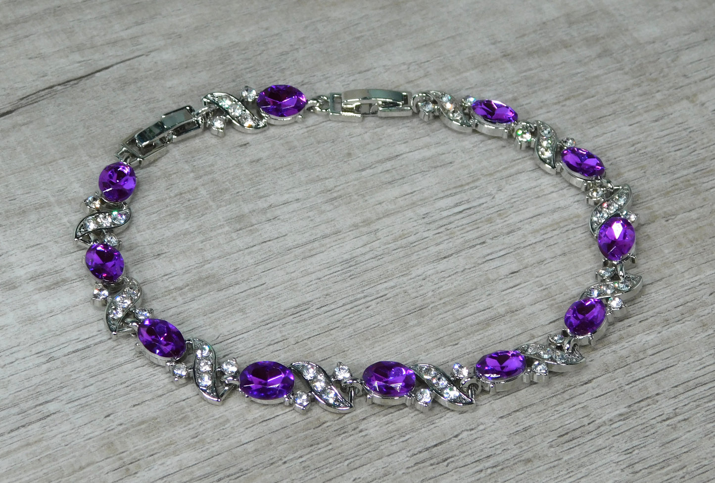 X & O Purple and Rhinestone Bracelet Gift