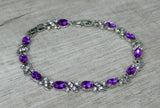 X & O Purple and Rhinestone Bracelet Gift