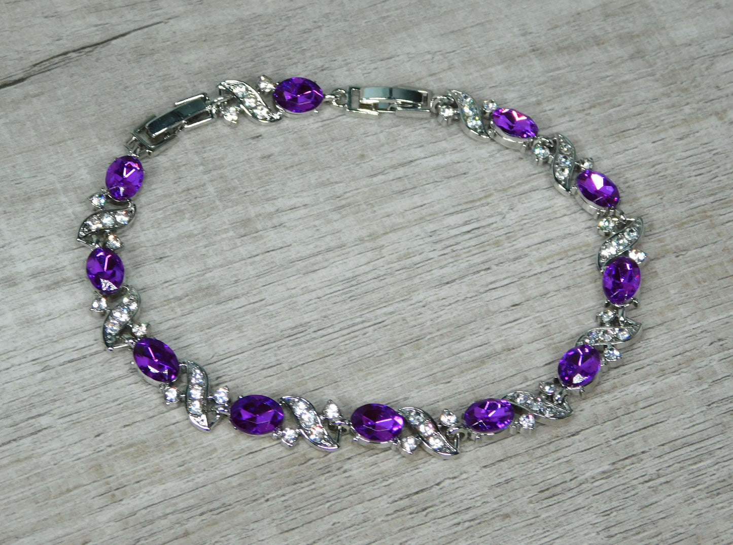 X & O Purple and Rhinestone Bracelet Gift