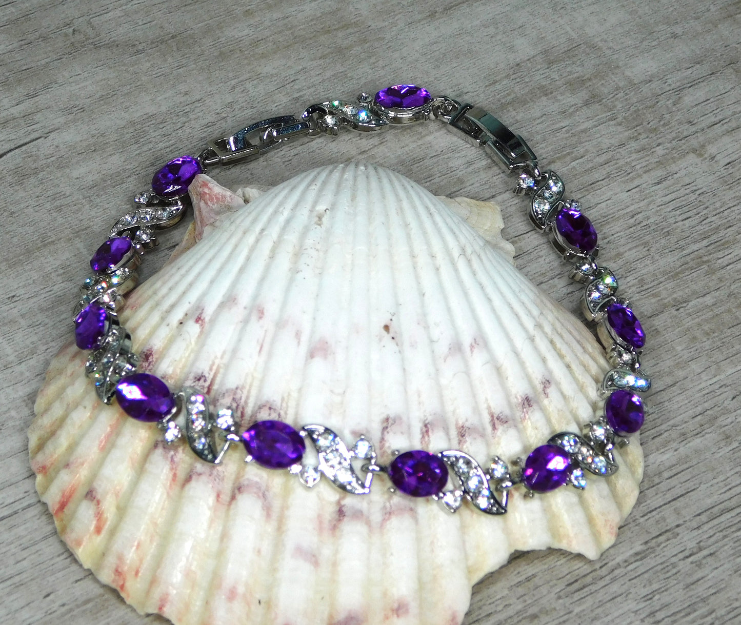 X & O Purple and Rhinestone Bracelet Gift