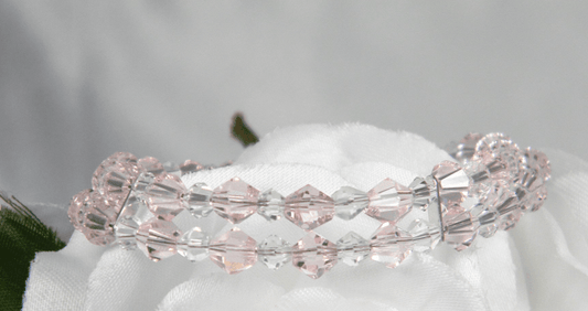 Pink and Clear Crystal Double Strand Bracelet - Victoria's Treasure Chests
