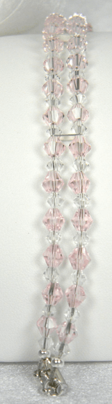 Pink and Clear Crystal Double Strand Bracelet - Victoria's Treasure Chests