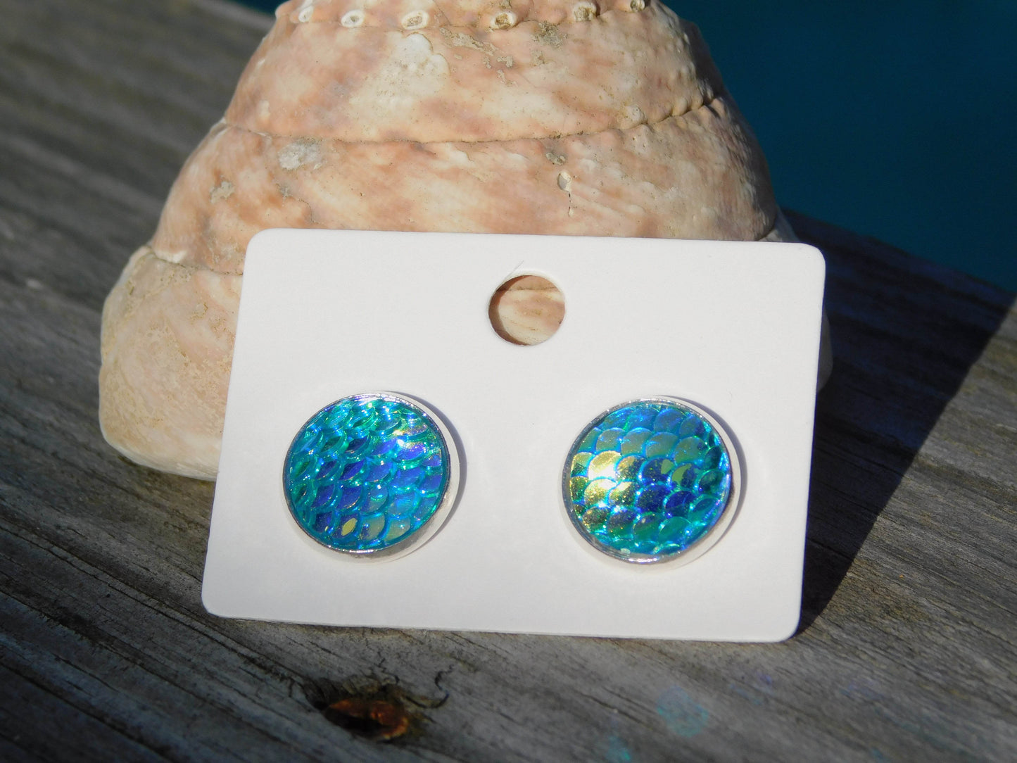Mermaid Scale Post Earrings - Victoria's Treasure Chests