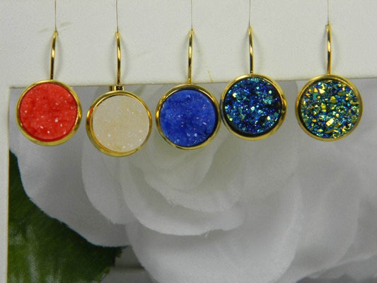 Imitation Druzy Lever Back Dangle Earrings - Victoria's Treasure Chests