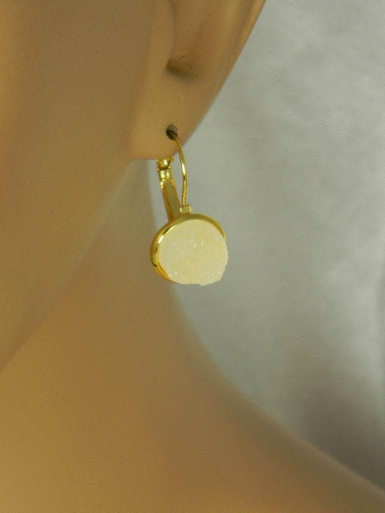 Imitation Druzy Lever Back Dangle Earrings - Victoria's Treasure Chests