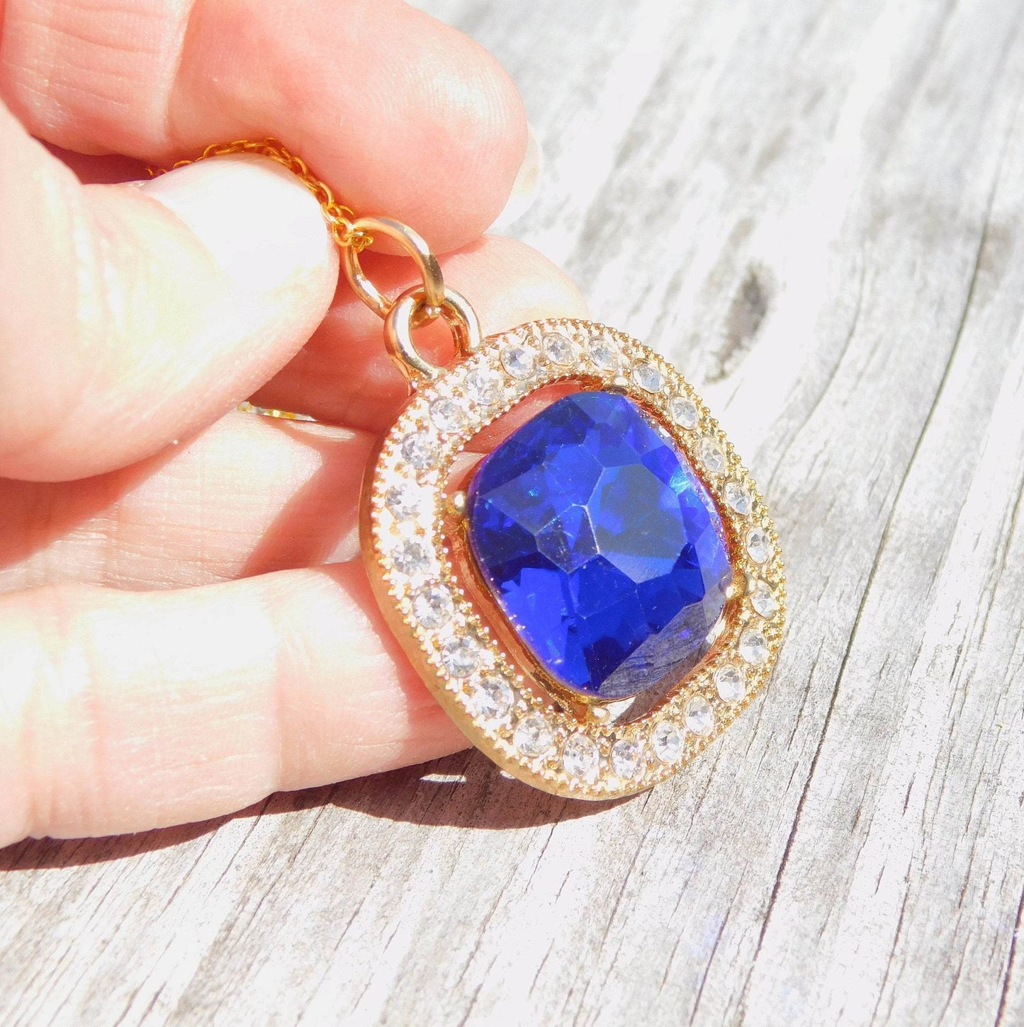 Midnight Blue Necklace Pendant - Victoria's Treasure Chests