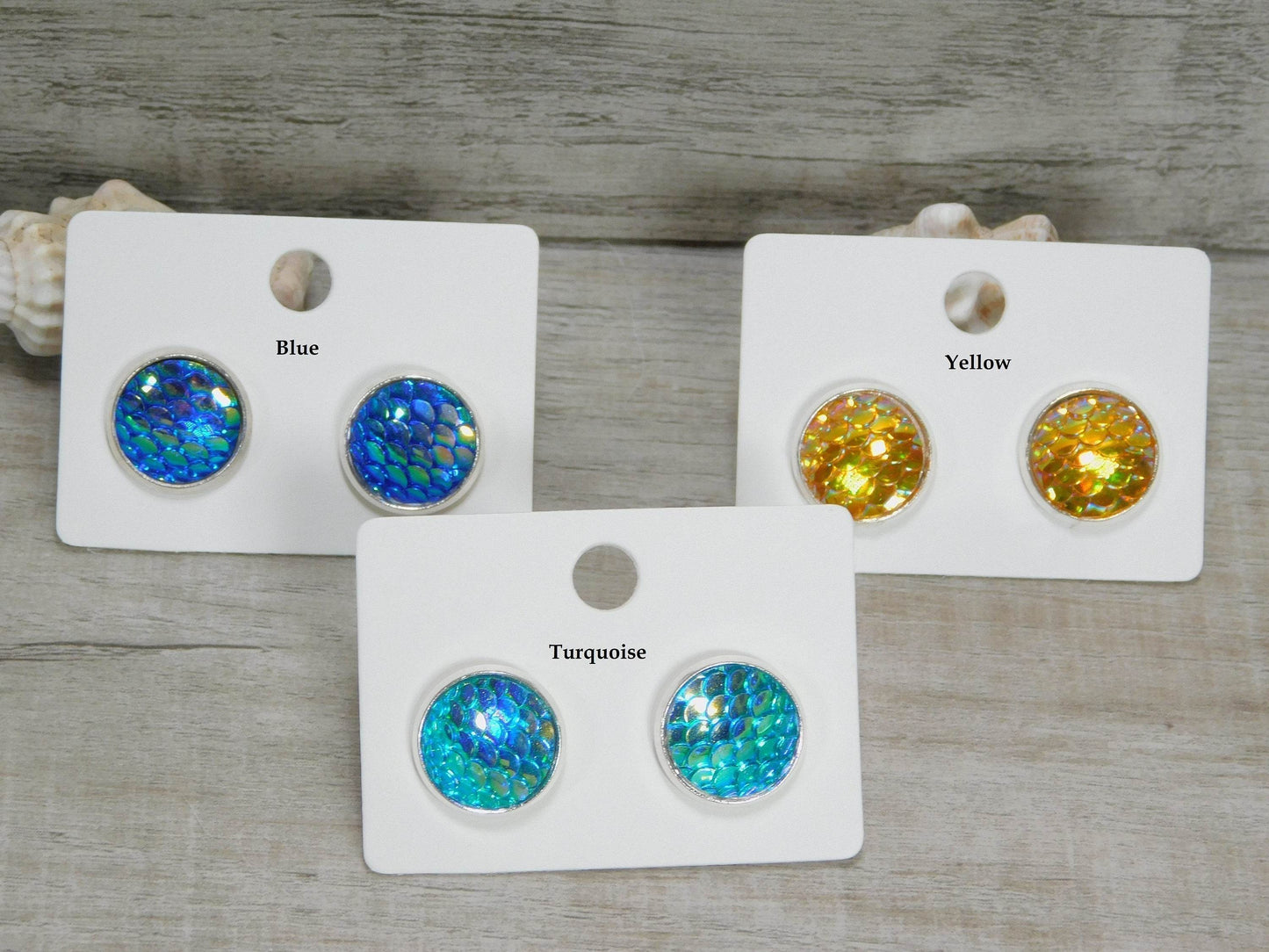 Mermaid Scale Post Earrings - Victoria's Treasure Chests