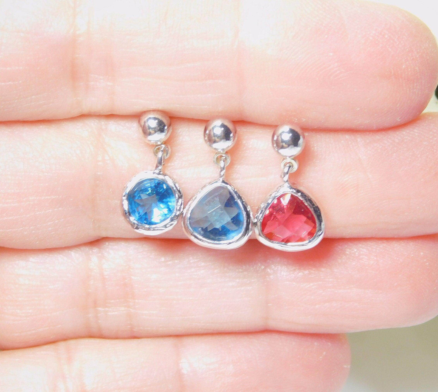 Sparkling Small Triangle Glass Earrings - Victoria's Treasure Chests