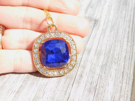 Midnight Blue Necklace Pendant - Victoria's Treasure Chests