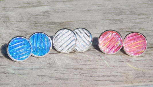 Iridescent Stripped Studs - Victoria's Treasure Chests