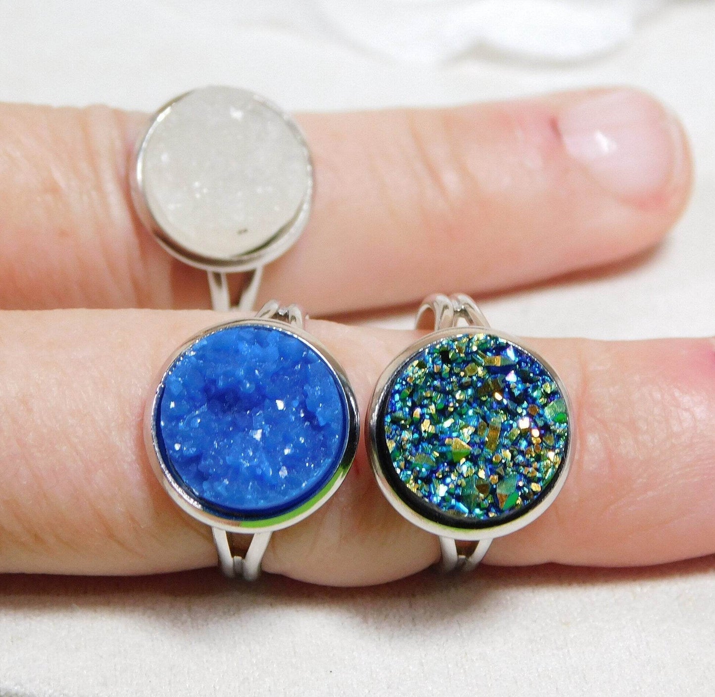 Faux Druzy Adjustable Rings - Victoria's Treasure Chests