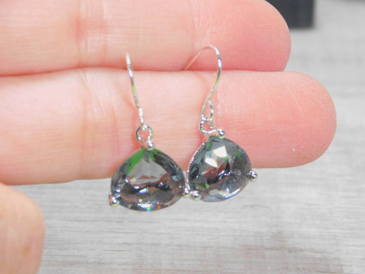 Gray Dangle Triangle Earrings - Victoria's Treasure Chests