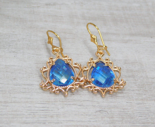 Blue Sapphire Teardrop Earrings - Victoria's Treasure Chests