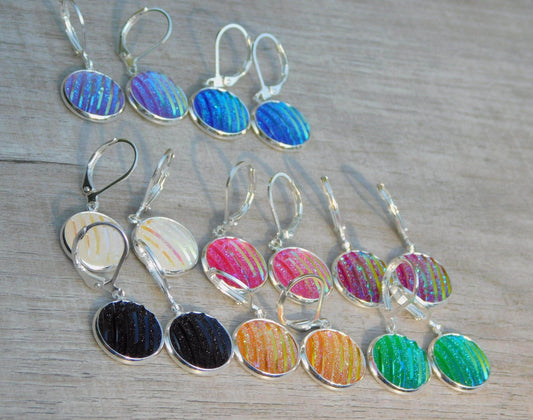 Druzy Lever Back Earrings Silver - Victoria's Treasure Chests