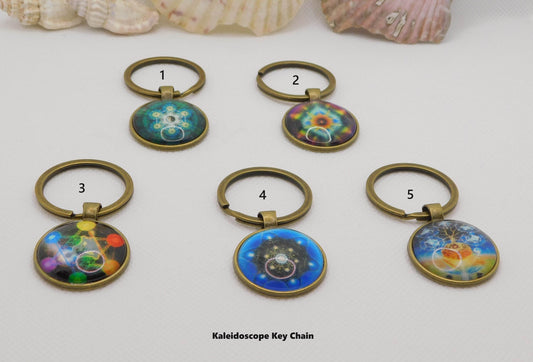 Handmade Glass Kaleidoscope Keychains - Victoria's Treasure Chests