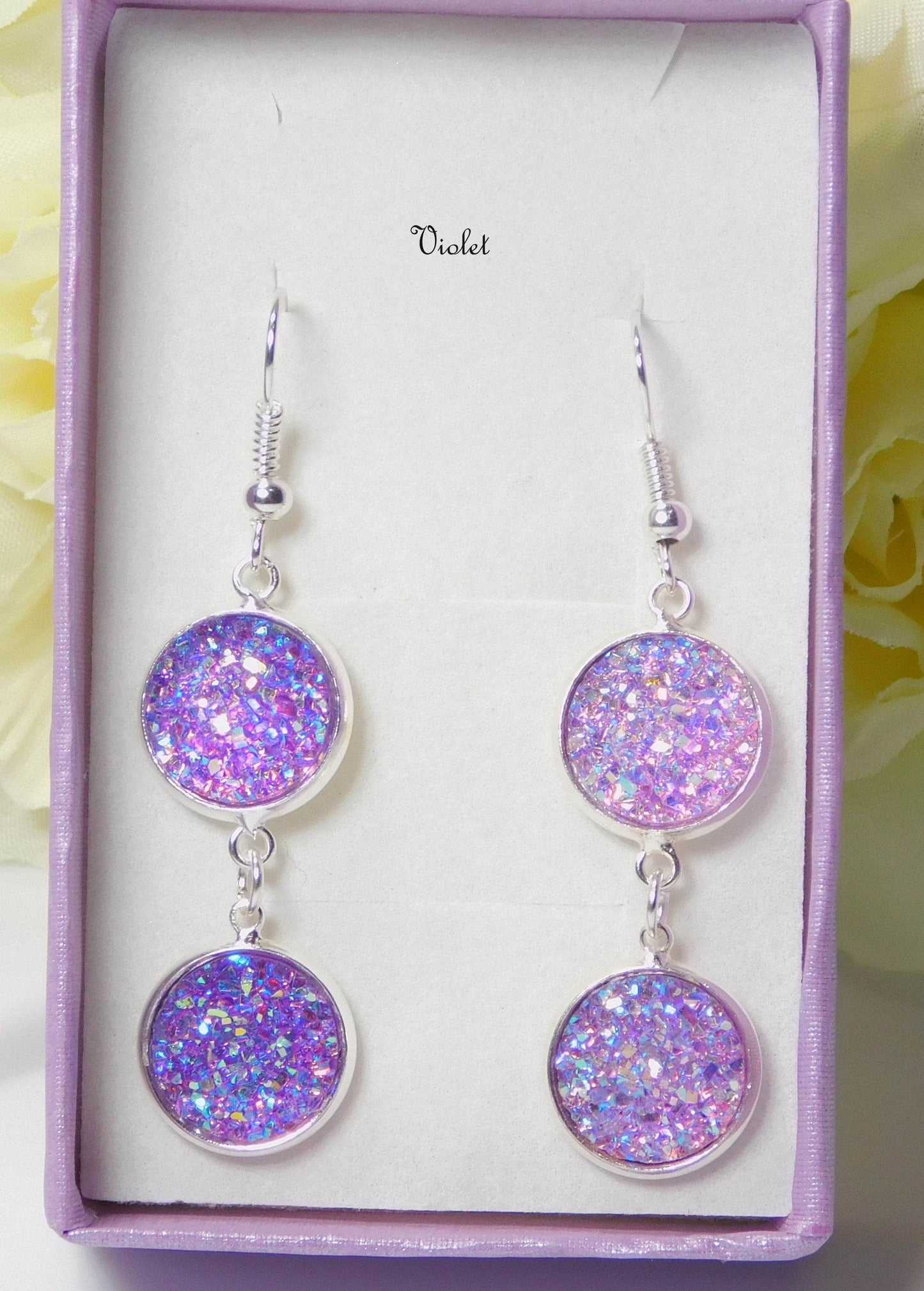 Double 12mm Round Agate Earrings - Victoria's Treasure Chests