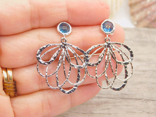 Peacock Feather with Blue Glass Posts - Victoria's Treasure Chests