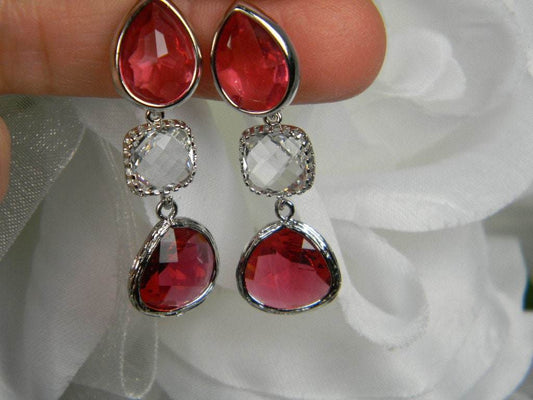Red Fuchsia Earrings - Victoria's Treasure Chests