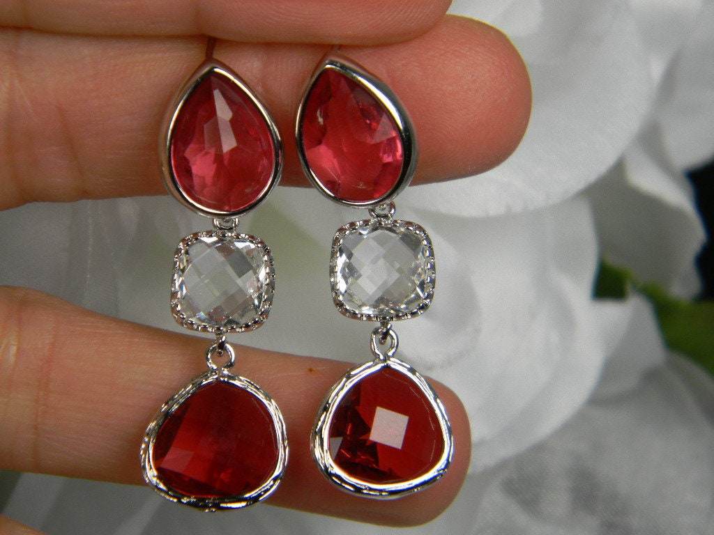 Red Fuchsia Earrings - Victoria's Treasure Chests