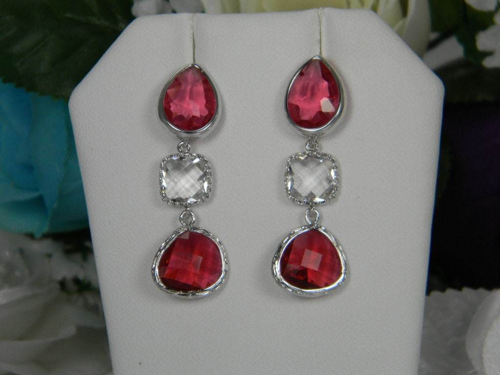 Red Fuchsia Earrings - Victoria's Treasure Chests