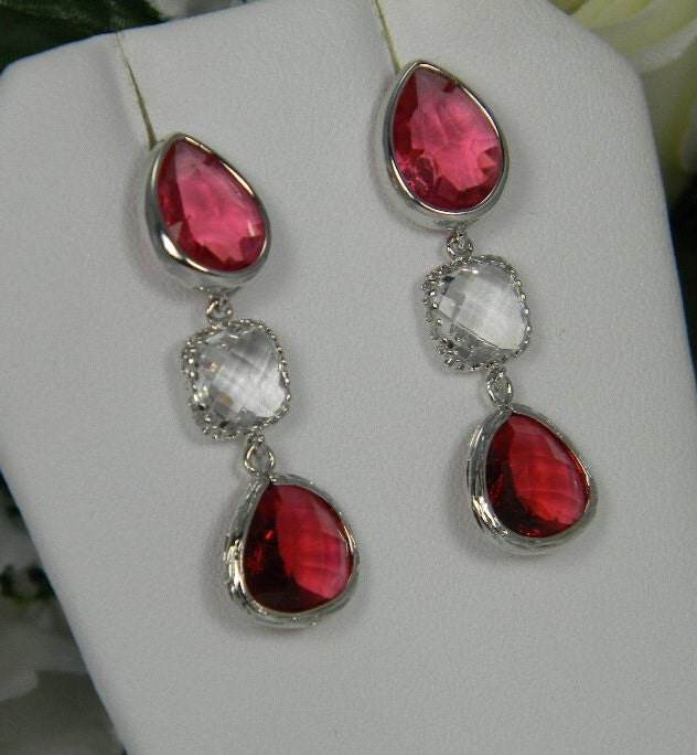 Red Fuchsia Earrings - Victoria's Treasure Chests