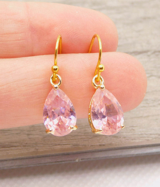 Soft Pink Glass Earrings - Victoria's Treasure Chests