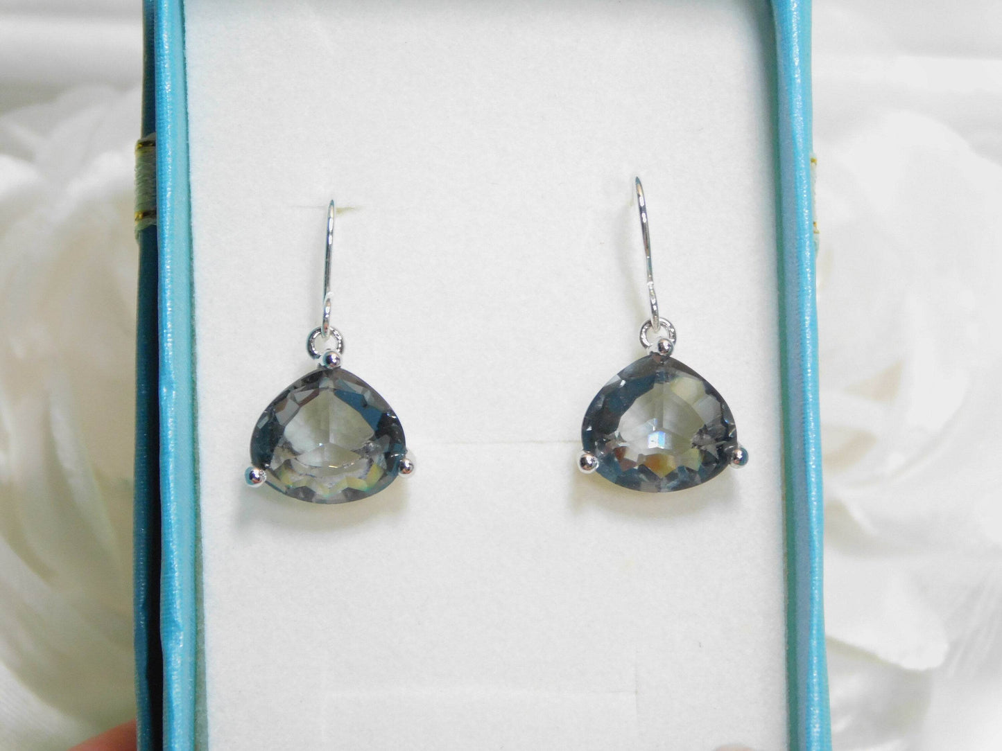 Gray Dangle Triangle Earrings - Victoria's Treasure Chests